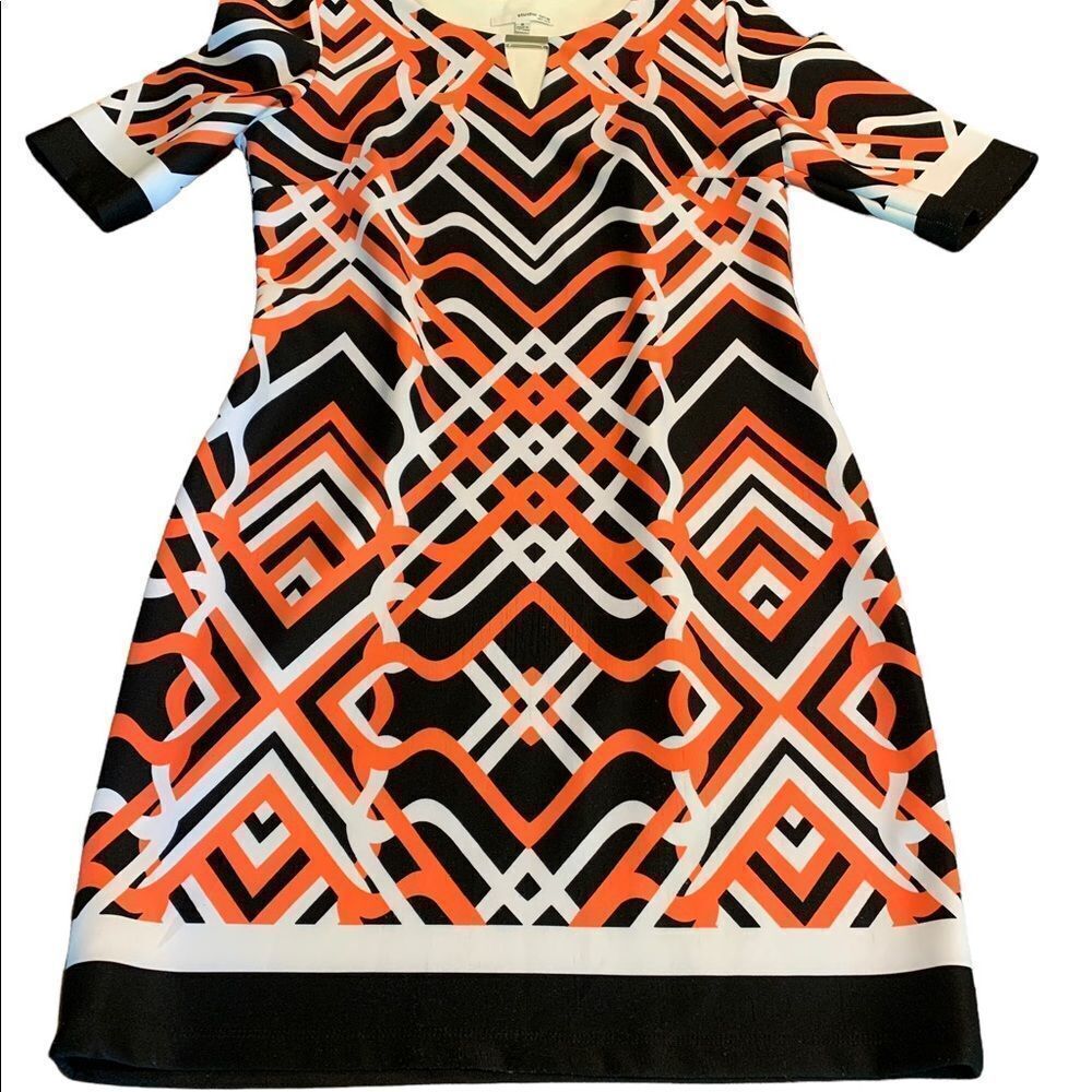 Studio One Short Sleeve Tunic Dress 8 Geometric